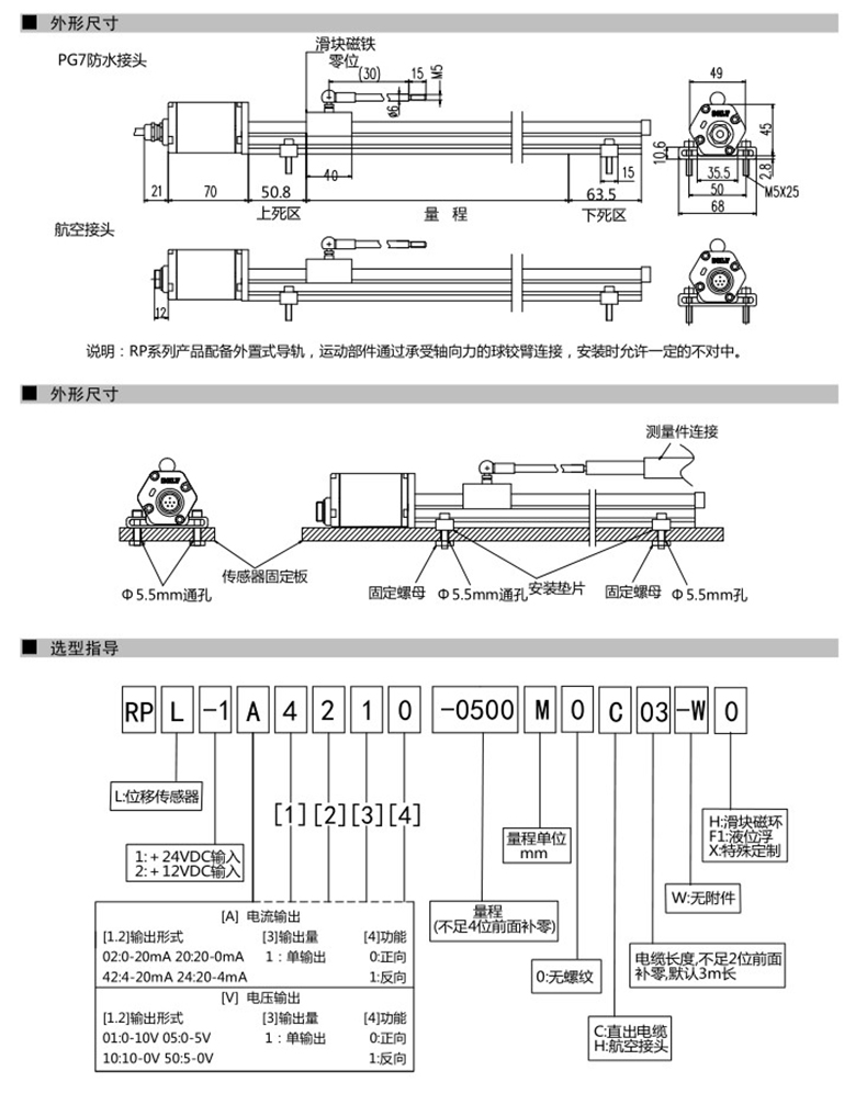 替進口型磁致伸縮位移傳感器