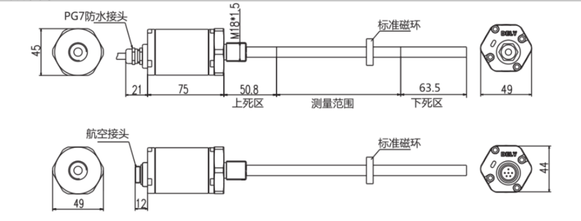 替進口型磁尺尺寸圖